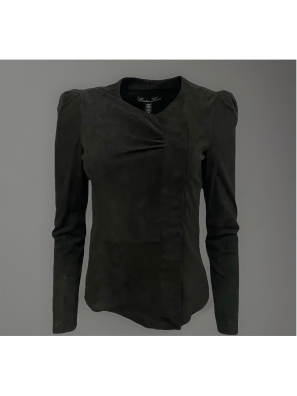 WINTER KATE House Of Harlow JANUARY Suede Leather JACKET IN Sage NRJ7 $495
